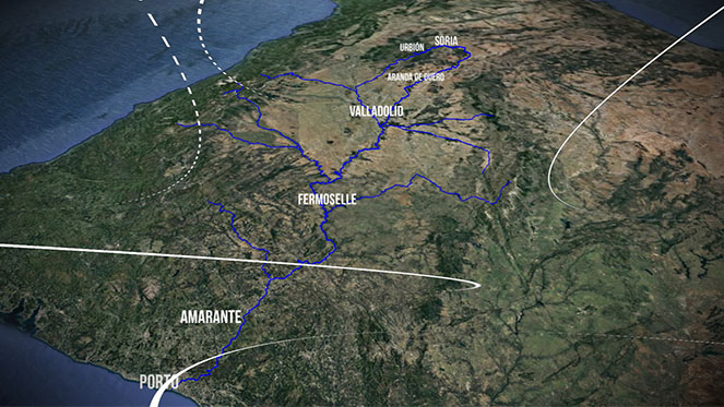 Mapa de la ruta Duero-Douro de 'Los Tesoros del Agua'